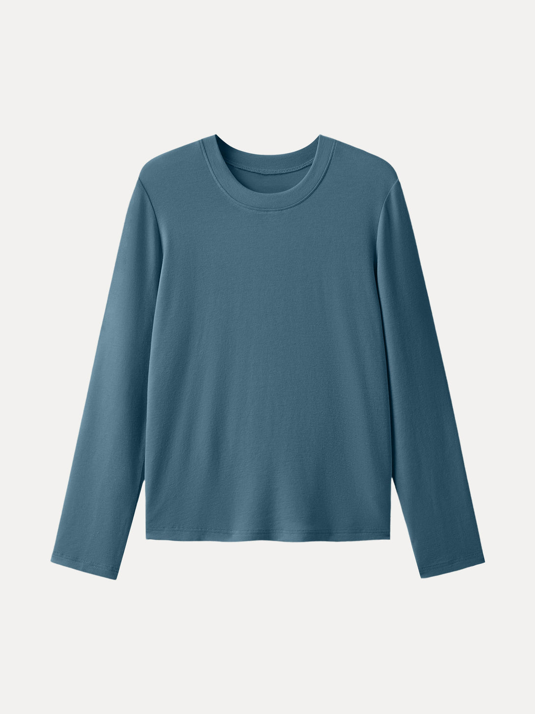 Essential Lyocell Cashmere Crewneck Long Sleeve Top Deep Water XS