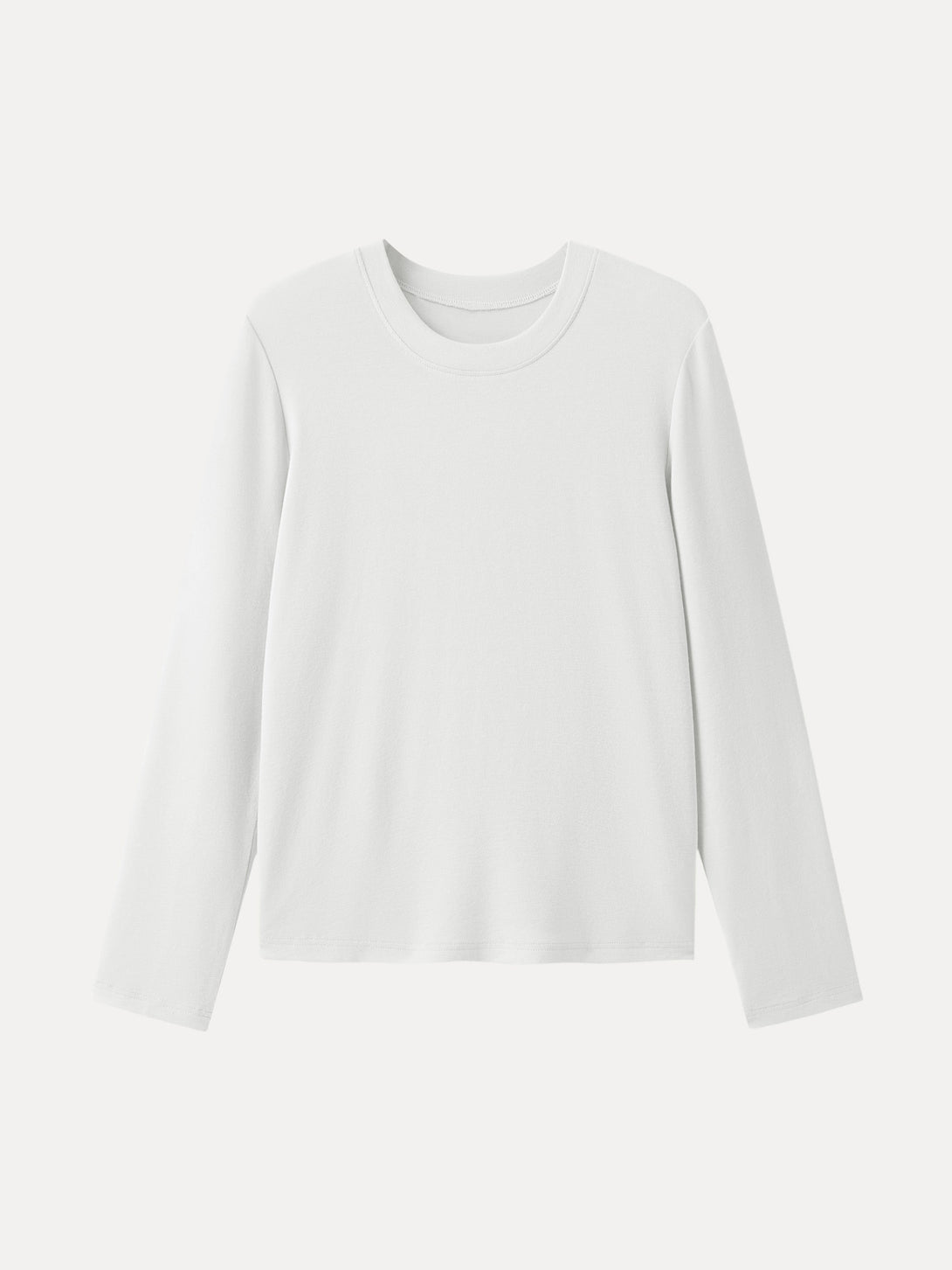 Essential Lyocell Cashmere Crewneck Long Sleeve Top White XS