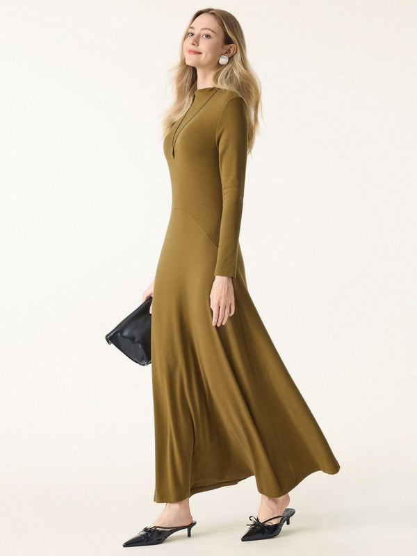 Light Warm Essential Mockneck Maxi Dress