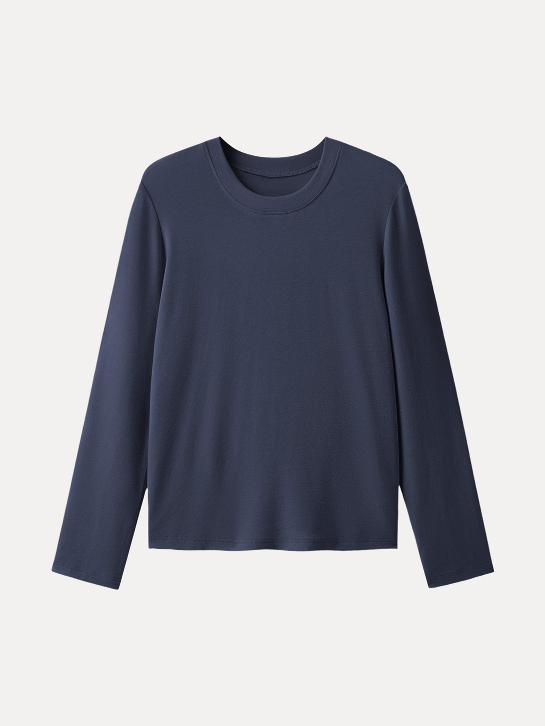 Essential Lyocell Cashmere Crewneck Long Sleeve Top Smoky Navy XS