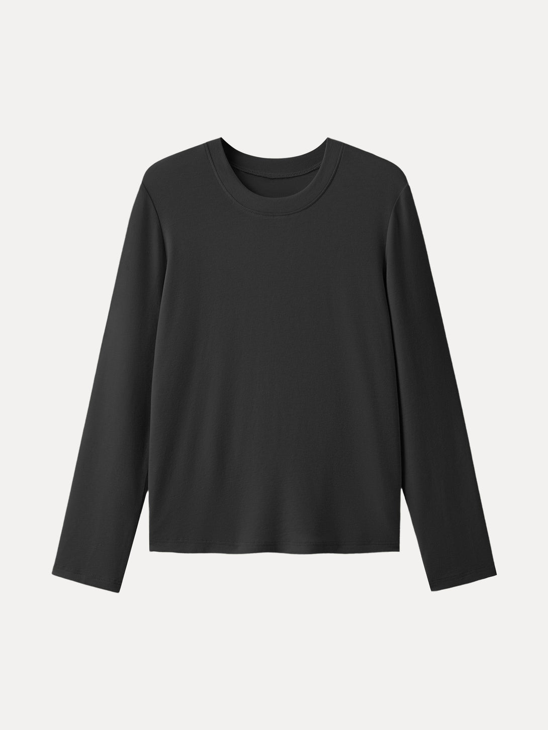 Essential Lyocell Cashmere Crewneck Long Sleeve Top