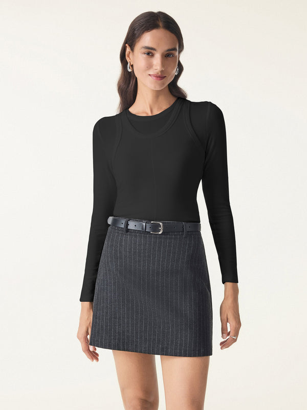Lyocell Cashmere Two-Piece Tops Chic Set