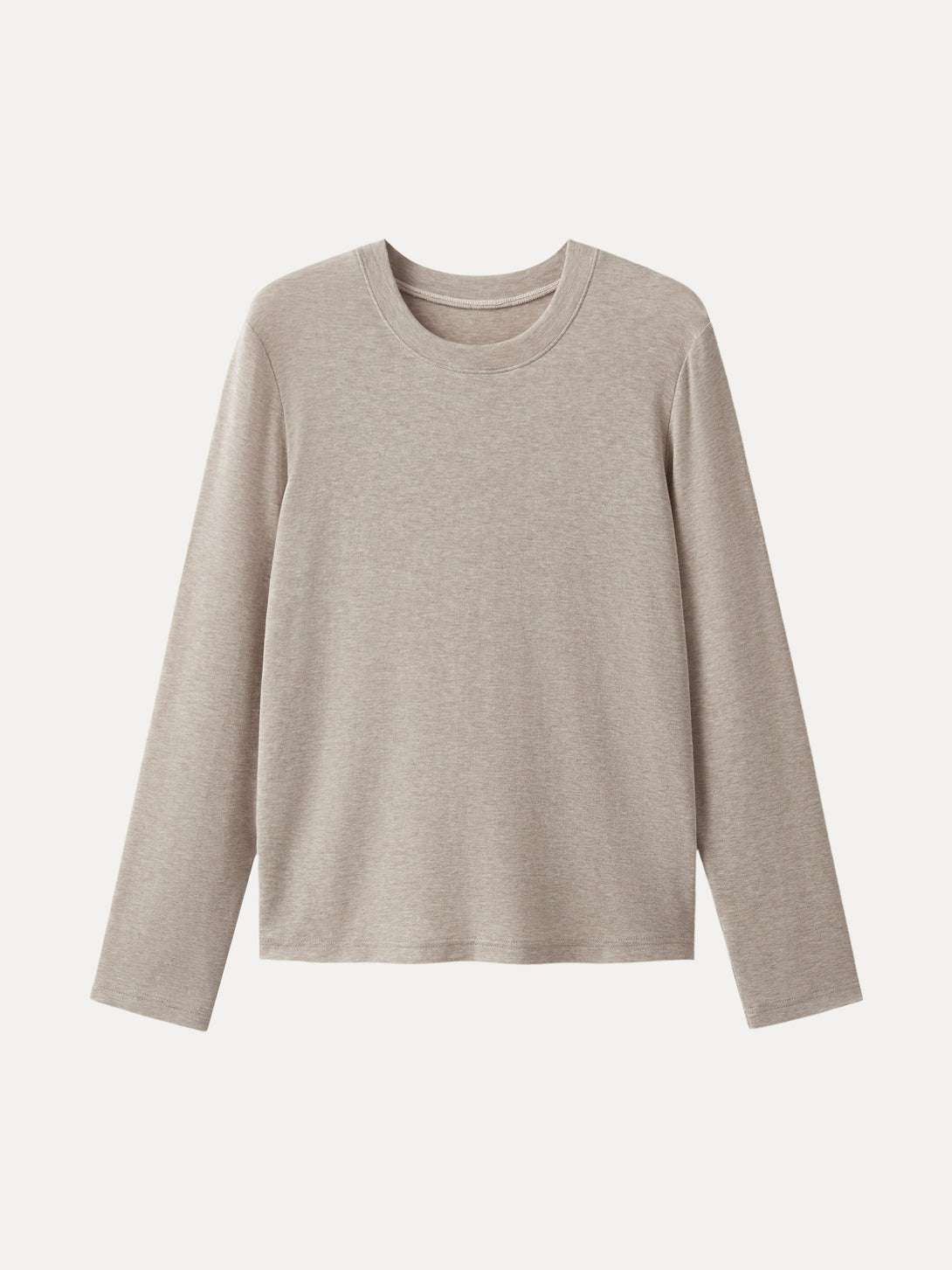 Essential Lyocell Cashmere Crewneck Long Sleeve Top