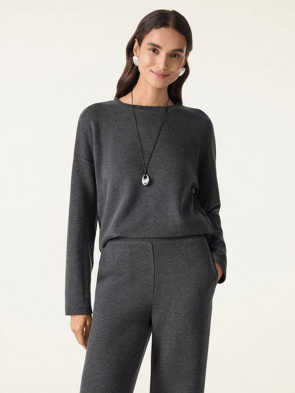 Relaxed Crew Neck Long Sleeve Top