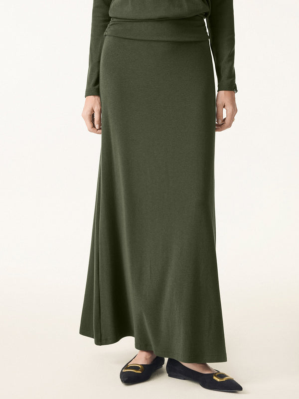 Light Warm Pull-on Circle Flared Maxi Skirt