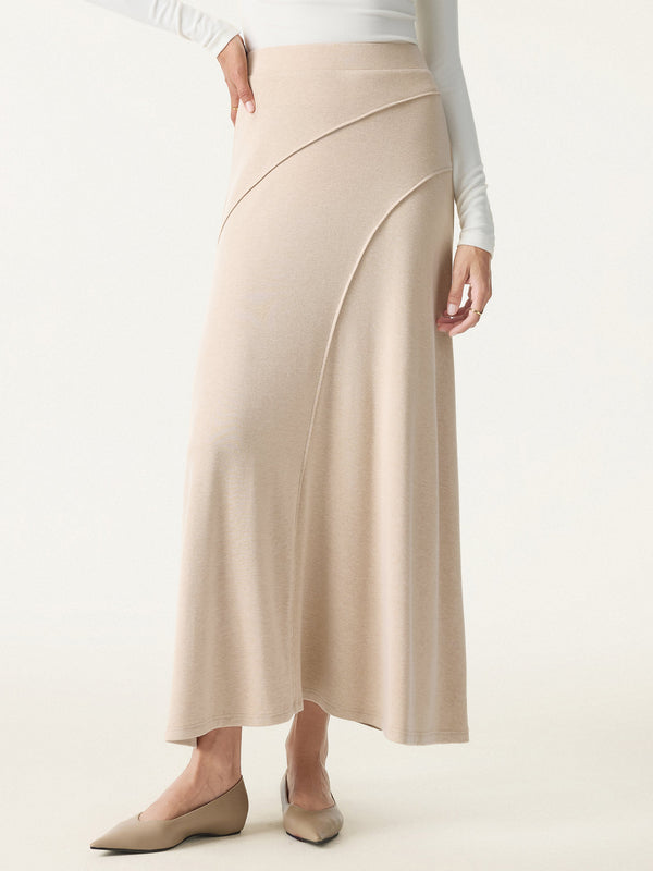 Mid Rise Pull-on Flared Maxi Skirt